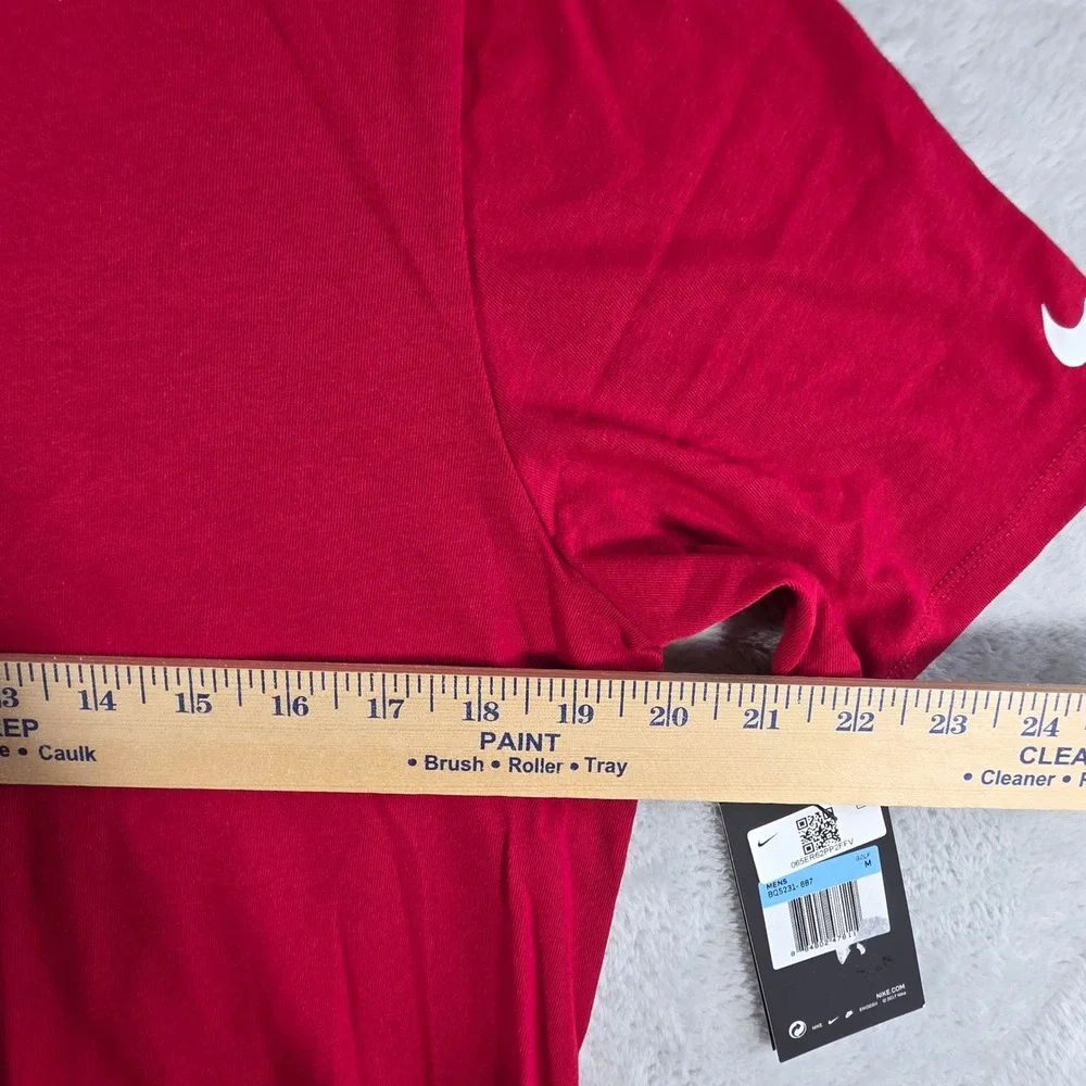 Nike Men M Dri-FIT Cotton Blend Red‎ Short Sleeve Training T-Shirt BQ5231-687